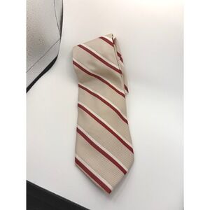 Altea Milano Regimental Stripe Silk Tie | Cream & Burgundy 🇮🇹
